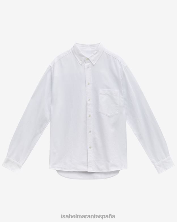 hombres camisa jasolo de algodón Isabel Marant blanco ropa 8DHLP1351