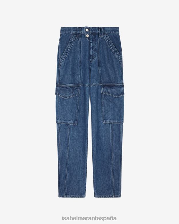 hombres pantalon javier algodon Isabel Marant azul ropa 8DHLP1391