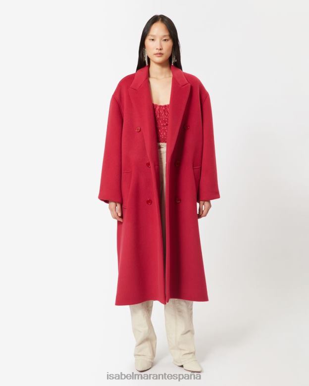 mujer abrigo de lana theodore Isabel Marant frambuesa ropa 8DHLP43