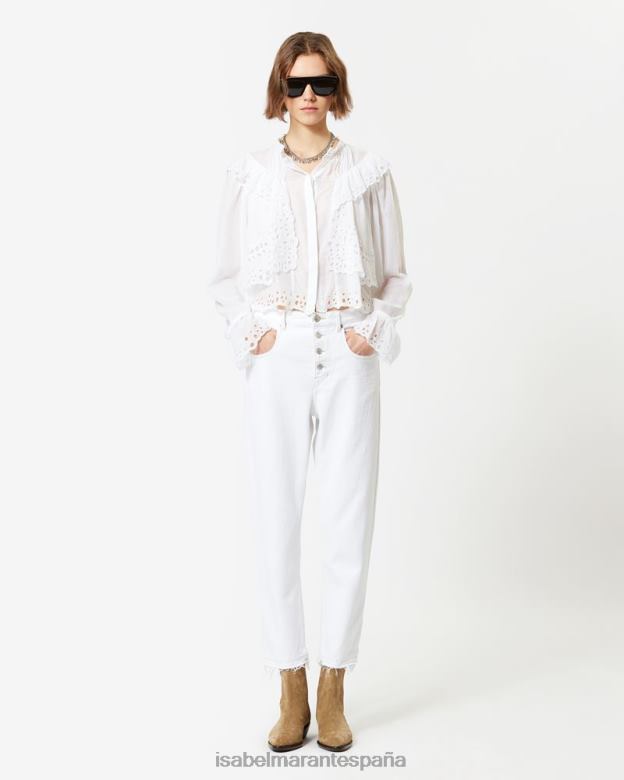 mujer top de algodón kelmon Isabel Marant blanco ropa 8DHLP501