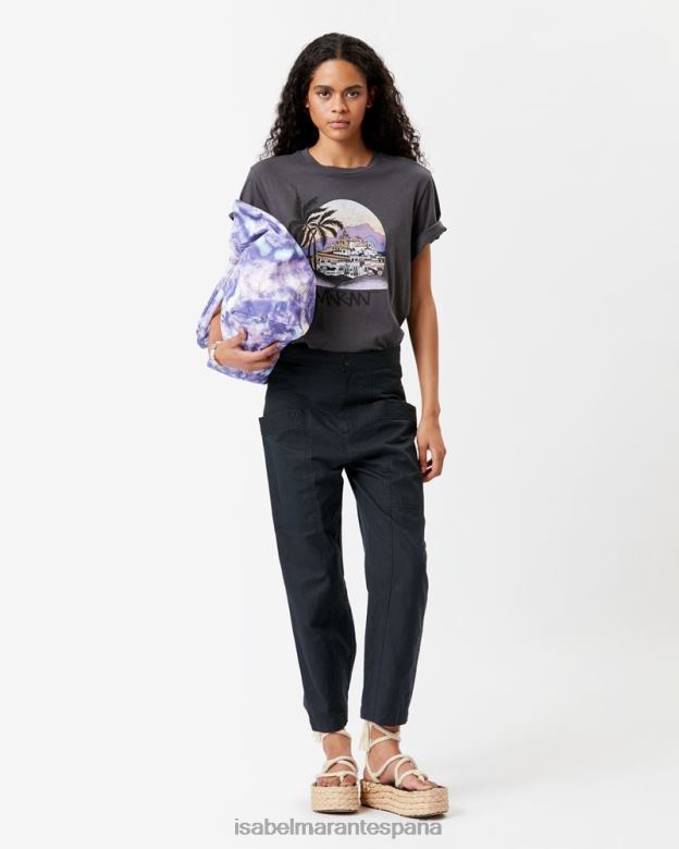 mujer camiseta con estampado zewel Isabel Marant negro ropa 8DHLP451