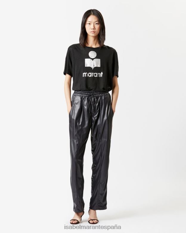 mujer camiseta con logo Isabel Marant negro ropa 8DHLP426