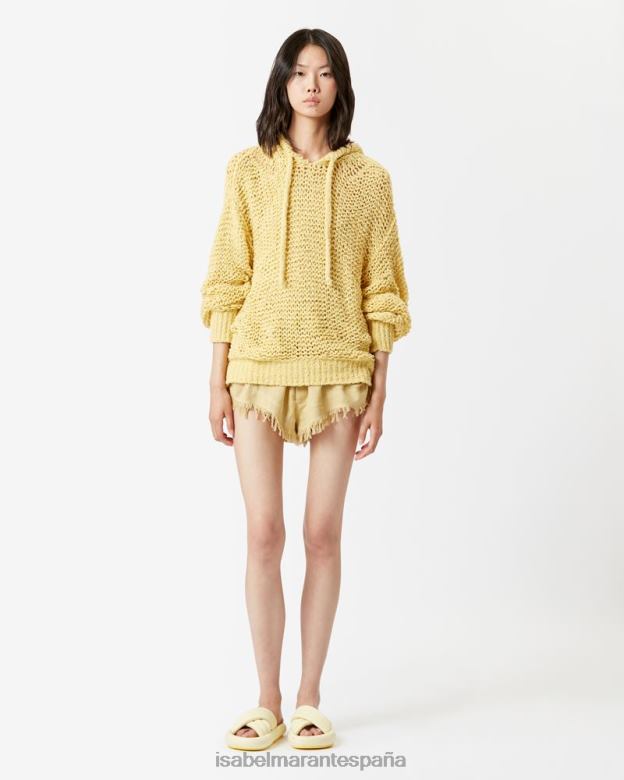 mujer suéter de punto con capucha idony Isabel Marant amarillo claro ropa 8DHLP572