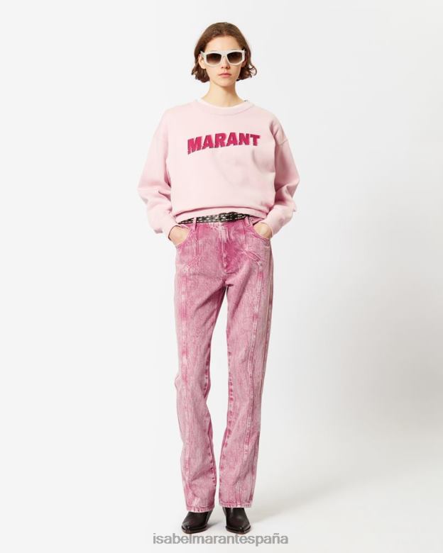 mujer sudadera con logo mobyli Isabel Marant rosa claro/rosa ropa 8DHLP400