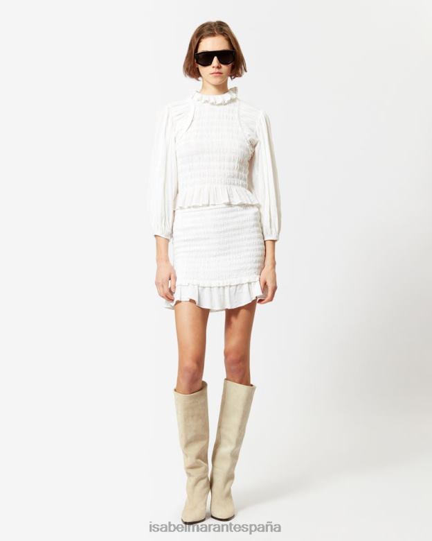 mujer falda de algodón dorela Isabel Marant blanco ropa 8DHLP618