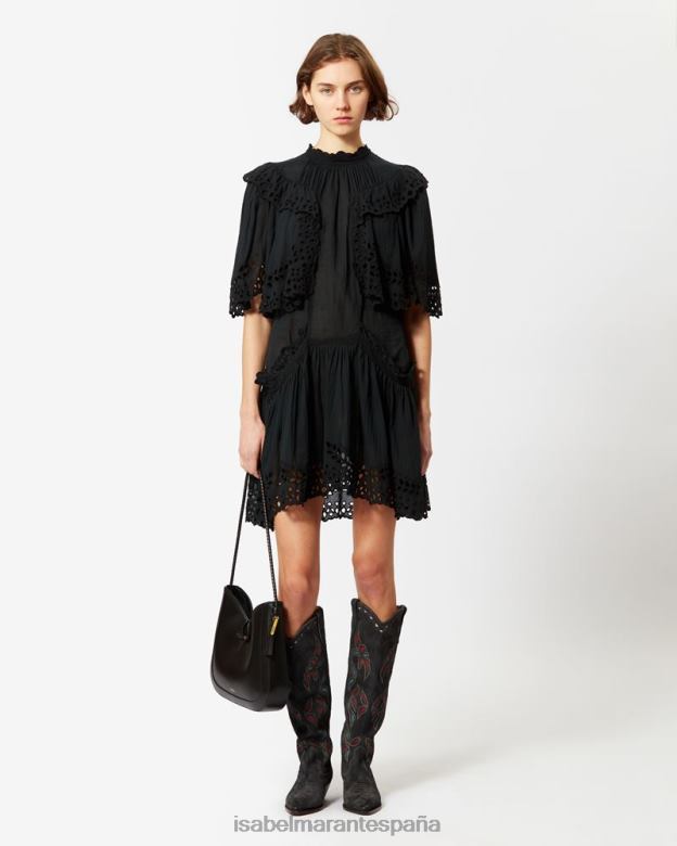 mujer vestido de algodón kayene Isabel Marant negro ropa 8DHLP612