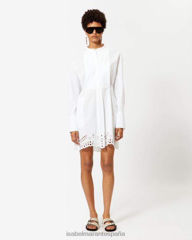 mujer vestido de algodón rehana Isabel Marant blanco ropa 8DHLP613